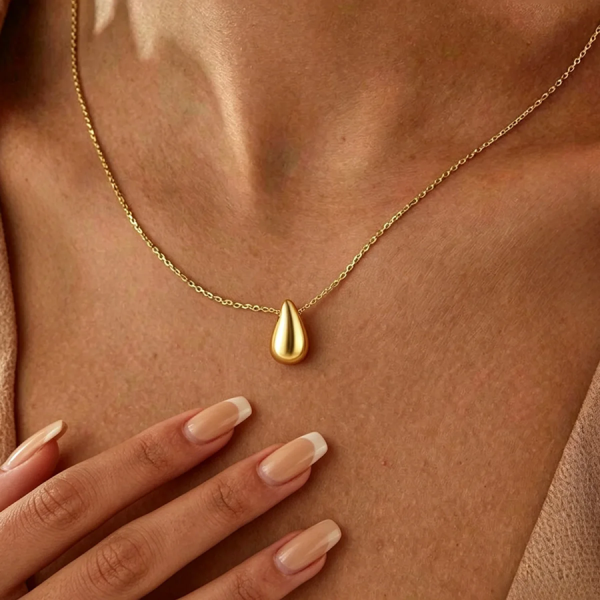 Teardrop Pendant Necklace (Non-Fading)